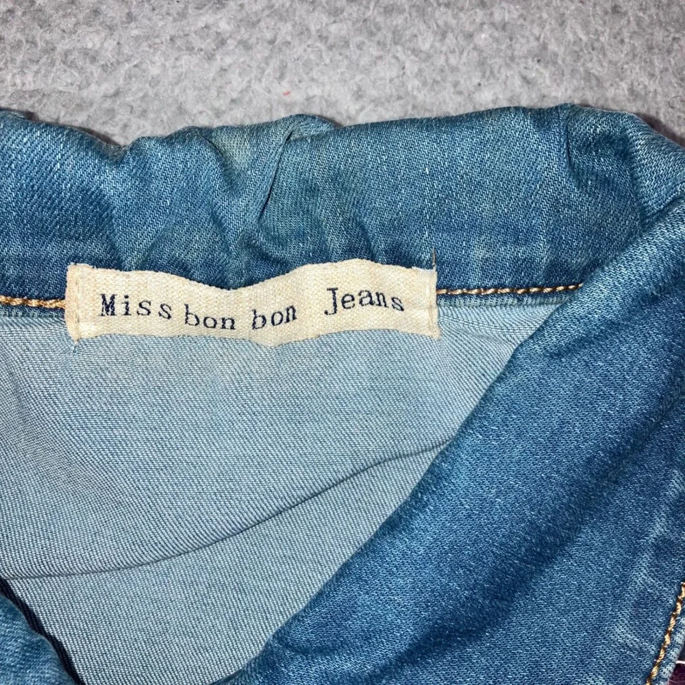 Embellished Beaded Denim Jacket Womens XL Blue Y2K indie Boho Chic Statement